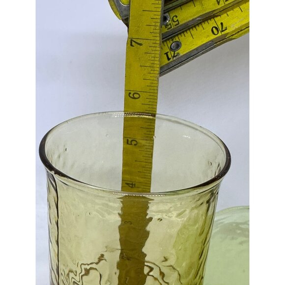 VTG 1970 Anchor Hocking Heritage Hill Amber Green Glasses MCM Set of 3 | 5.5" - Picture 4 of 7